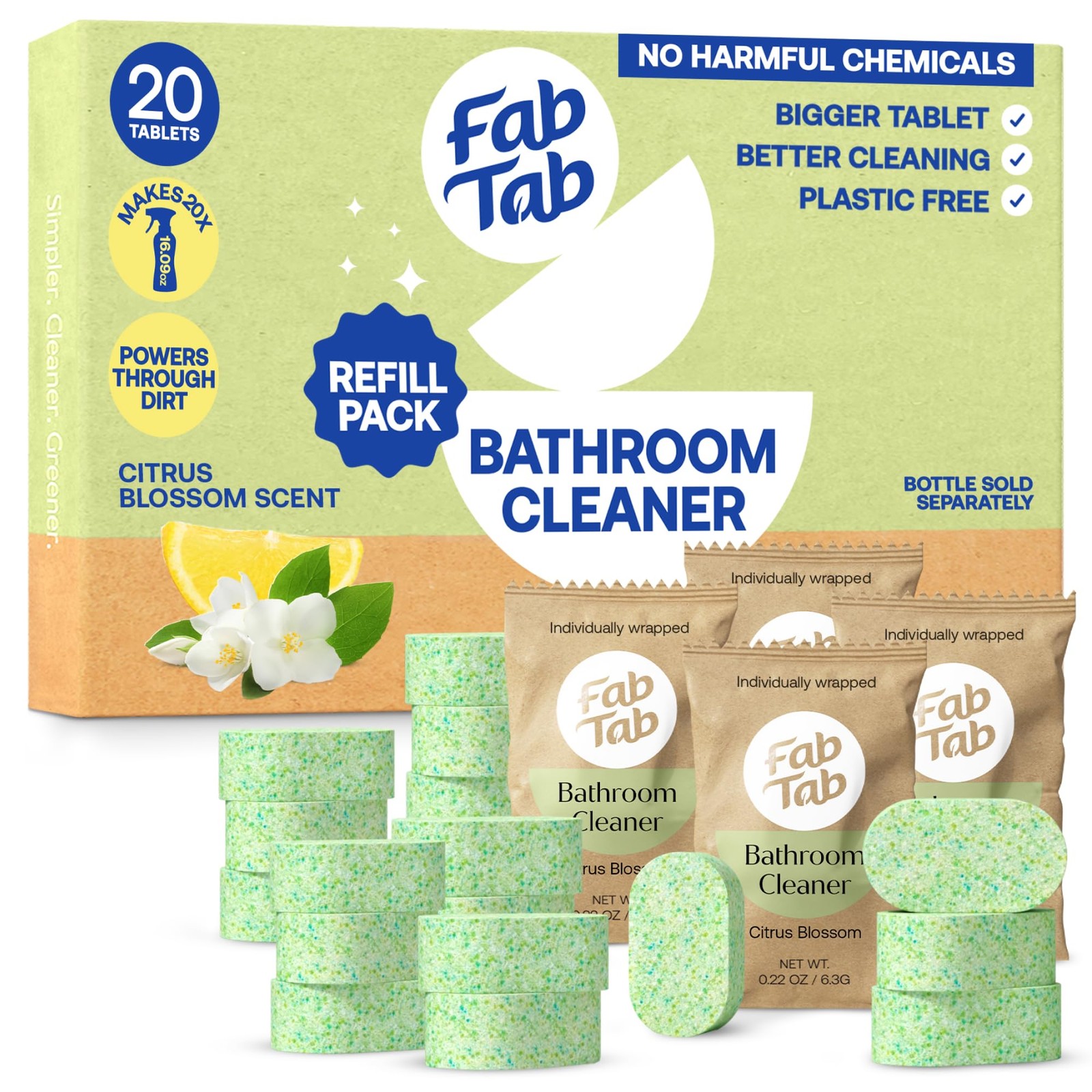 Bathroom Cleaning Spray Refill Tablets - All-Purpose Cleaner Spray Tablets - ...