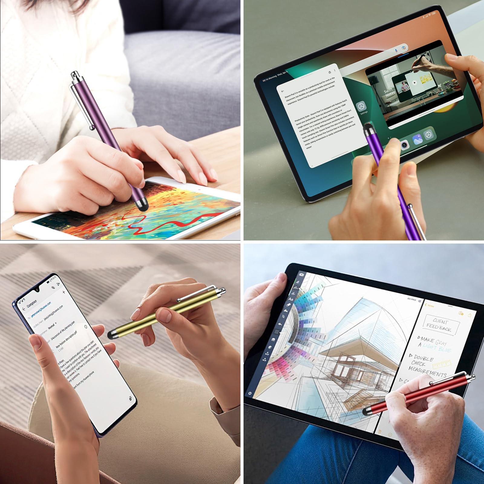 Stylus Pen [10 Pack] Universal Capacitive Touch Screen Pens for Tablets, iPad...