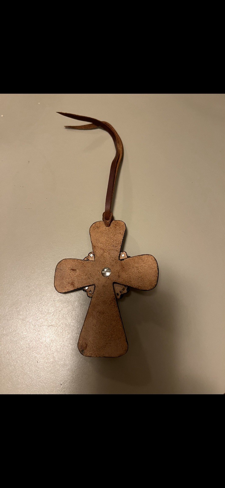 Leather Saddle Cross 5" X 4"