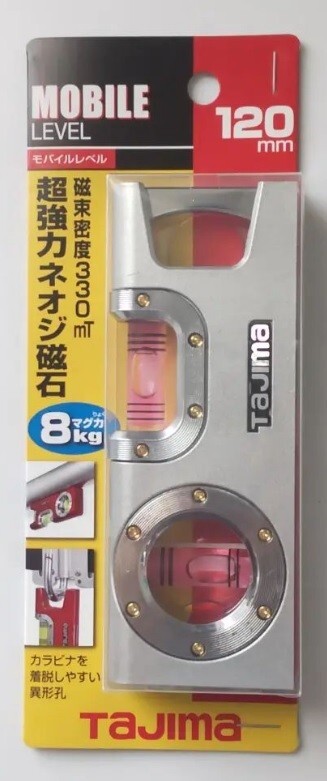 TAJIMA MOBILE LEVEL WITH MAGNET SILVER (120x45x18mm) ML-120S