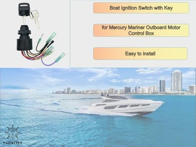 87-17009A5 Boat Ignition Switch Ignition Switch W Key for Mercury 87-17009A5