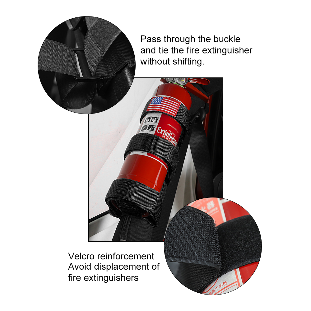 Black Roll Bar Fire Extinguisher Holder Adjust Bracket Mount for Jeep Wrangler