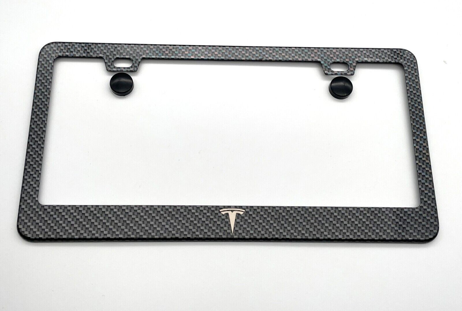 Tesla Logo License Plate Frame Carbon fiber look plastic license plate frame