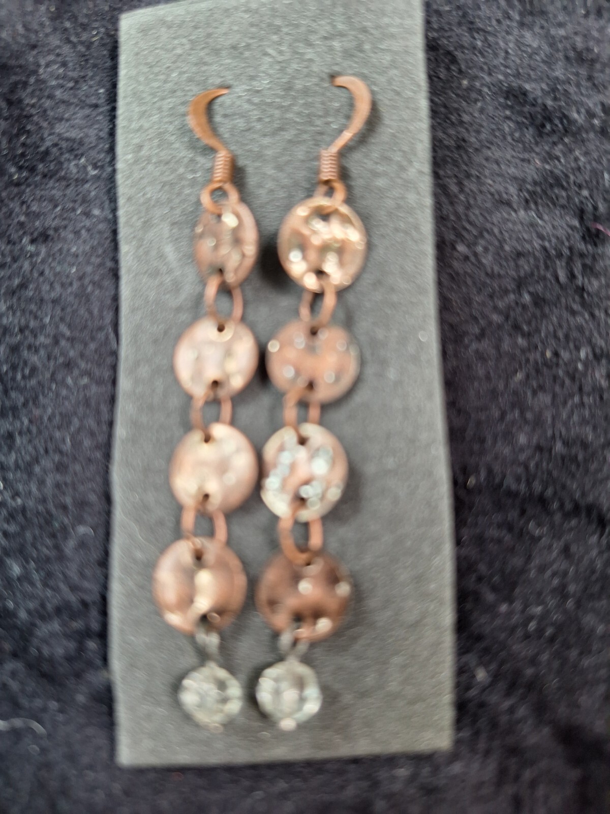 Copper disc earrings