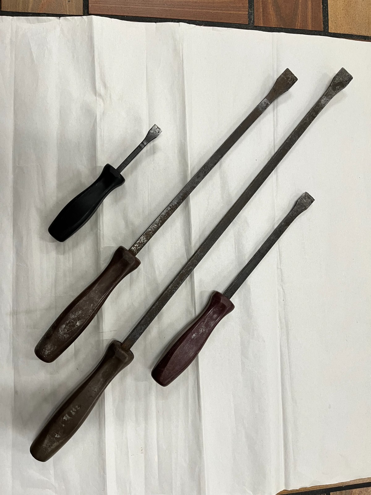 Snap-on Handle Pry Bar Set 4 Pieces SPB24A SPB18A SPB12A SPB8A