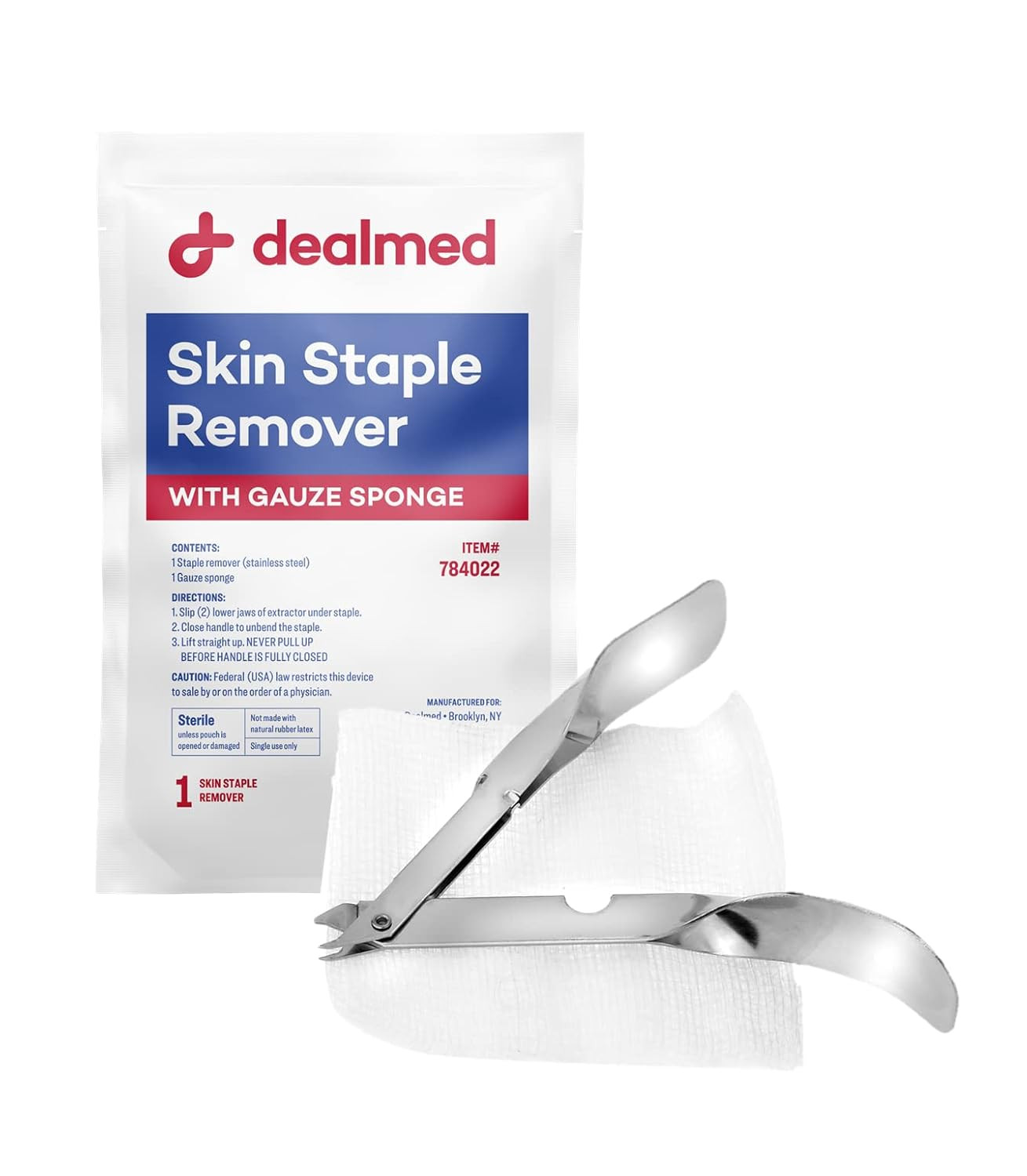 Sterile Staple Removal Kit, Includes Staple Remover and Gauze Sponge, Staple ...