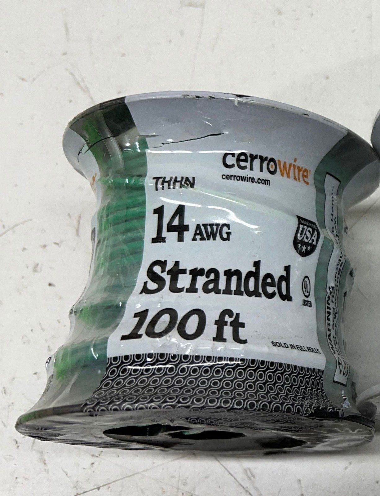 Cerrowire 100 ft. 14 Gauge Green Stranded CU THHN Wire New