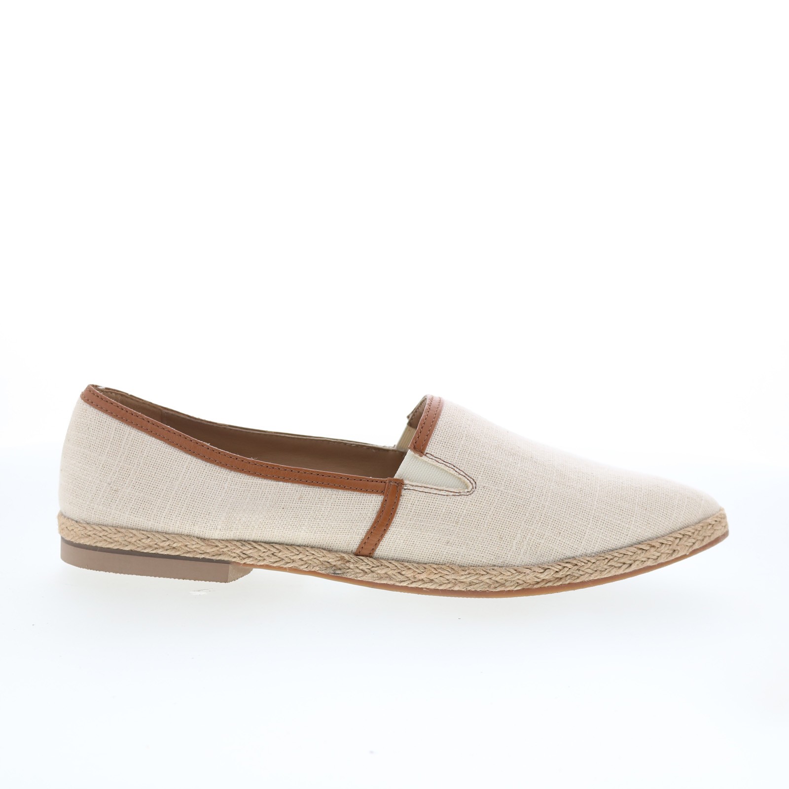 Trotters Estelle T2304-249 Womens Beige Leather Slip On Loafer Flats Shoes