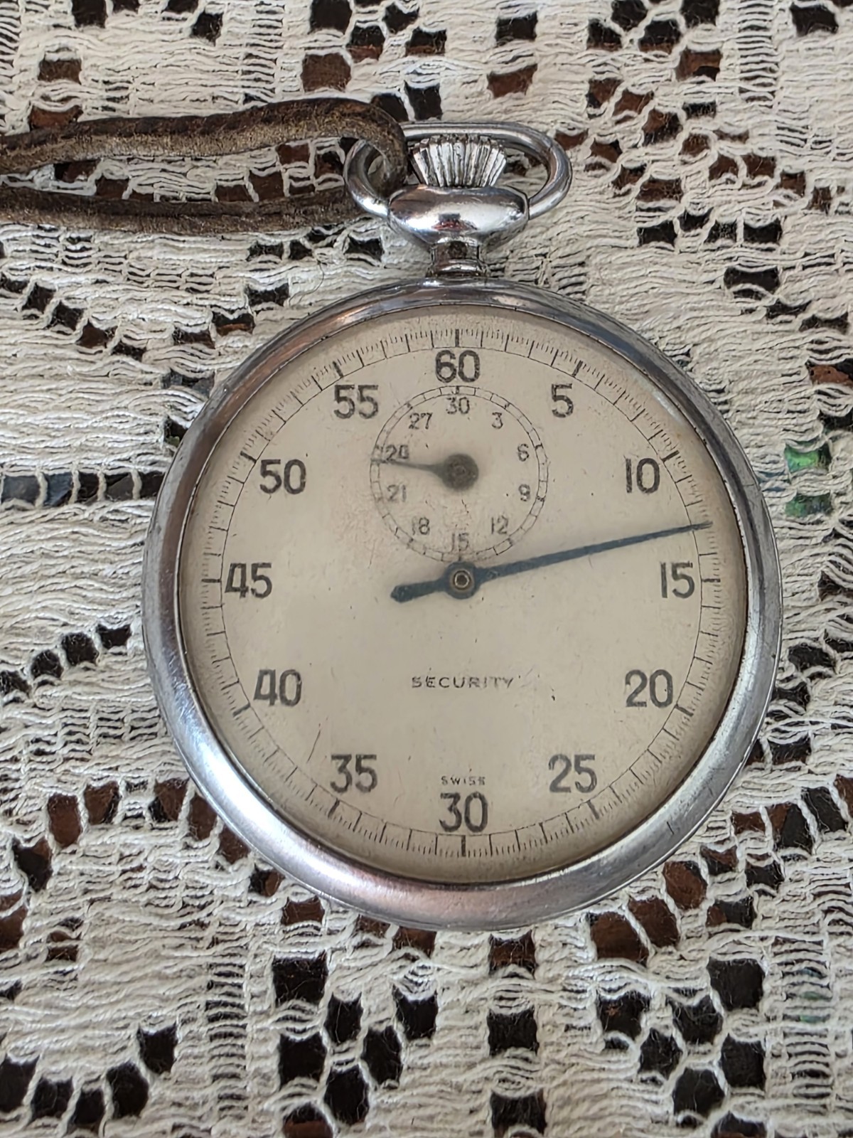 Vintage Swiss Made Security Mechanical Wind Up Stopwatch Tested Works