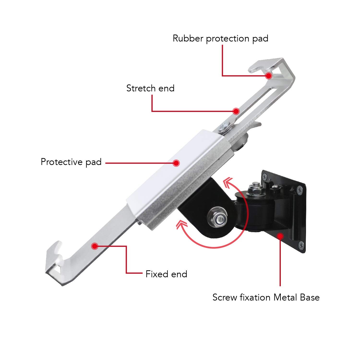 Tablet Wall Mount Holder with Anti Theft Lock,Rotate Design,Multi Angle,Brack...