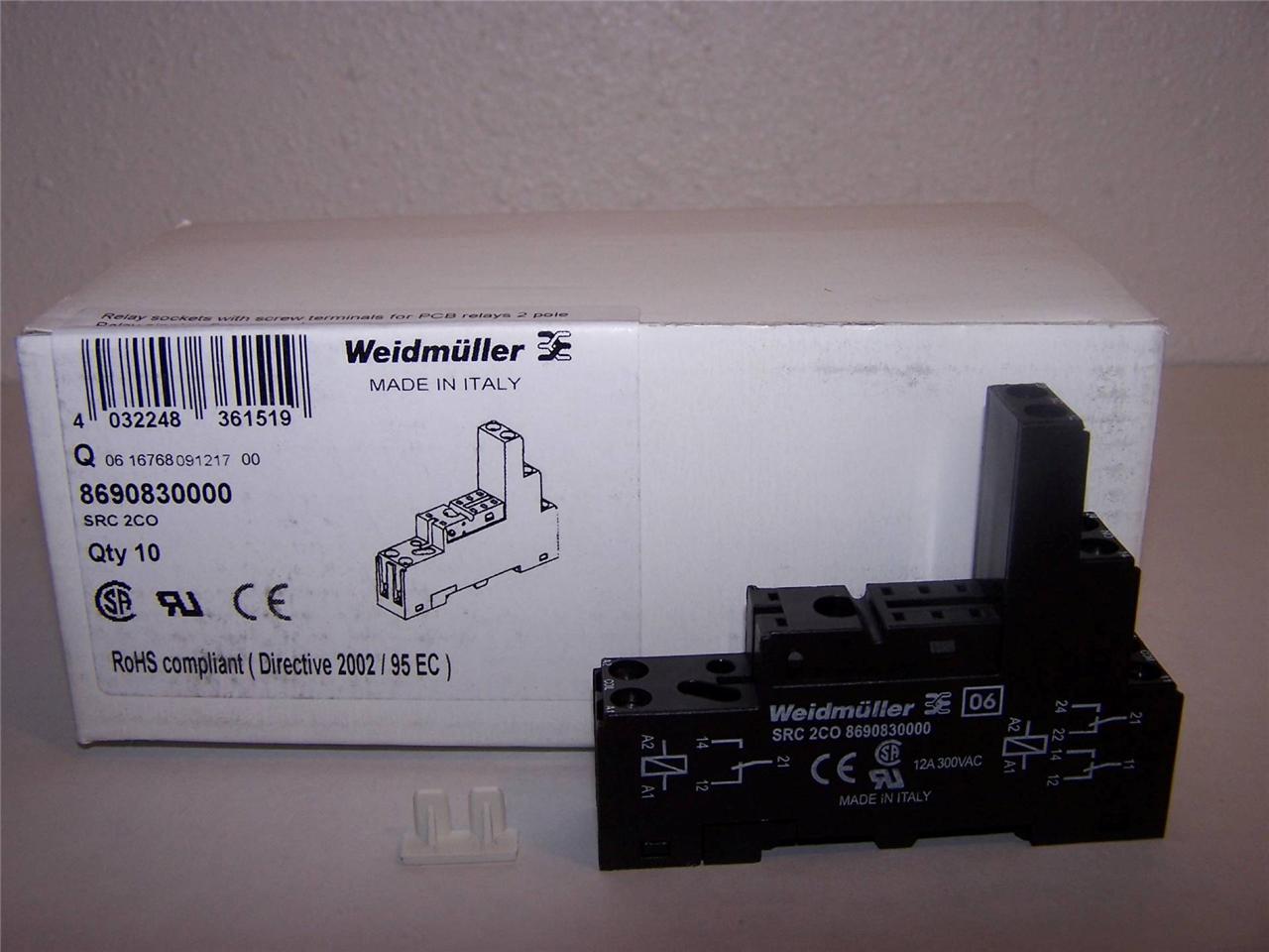 WEIDMULLER 8690830000 SRC 2CO RELAY BASE NEW IN BOX LOT OF 10