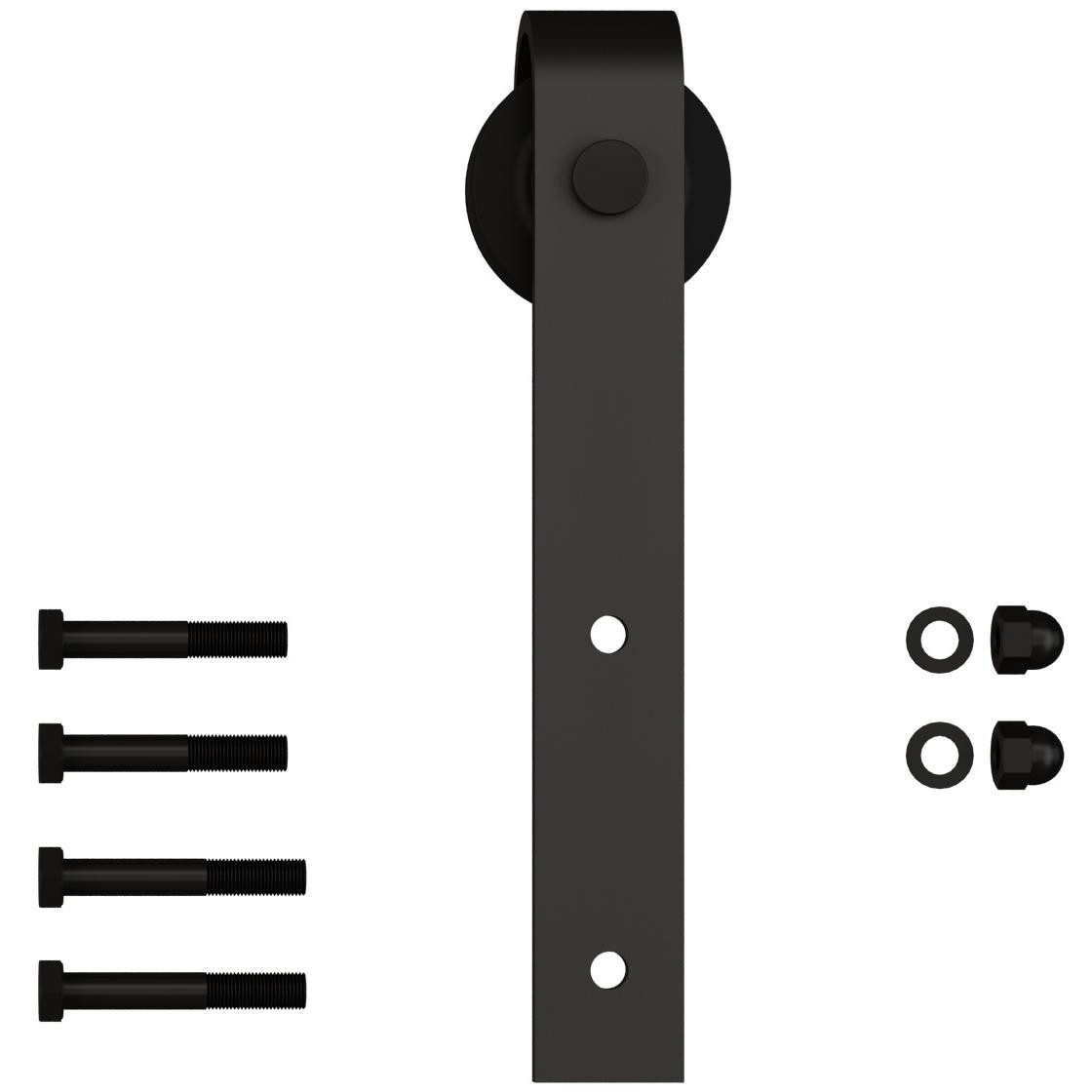 Barn Strap Style Hanger with Fasteners (No Track), Matte Black by Stone Harbor H