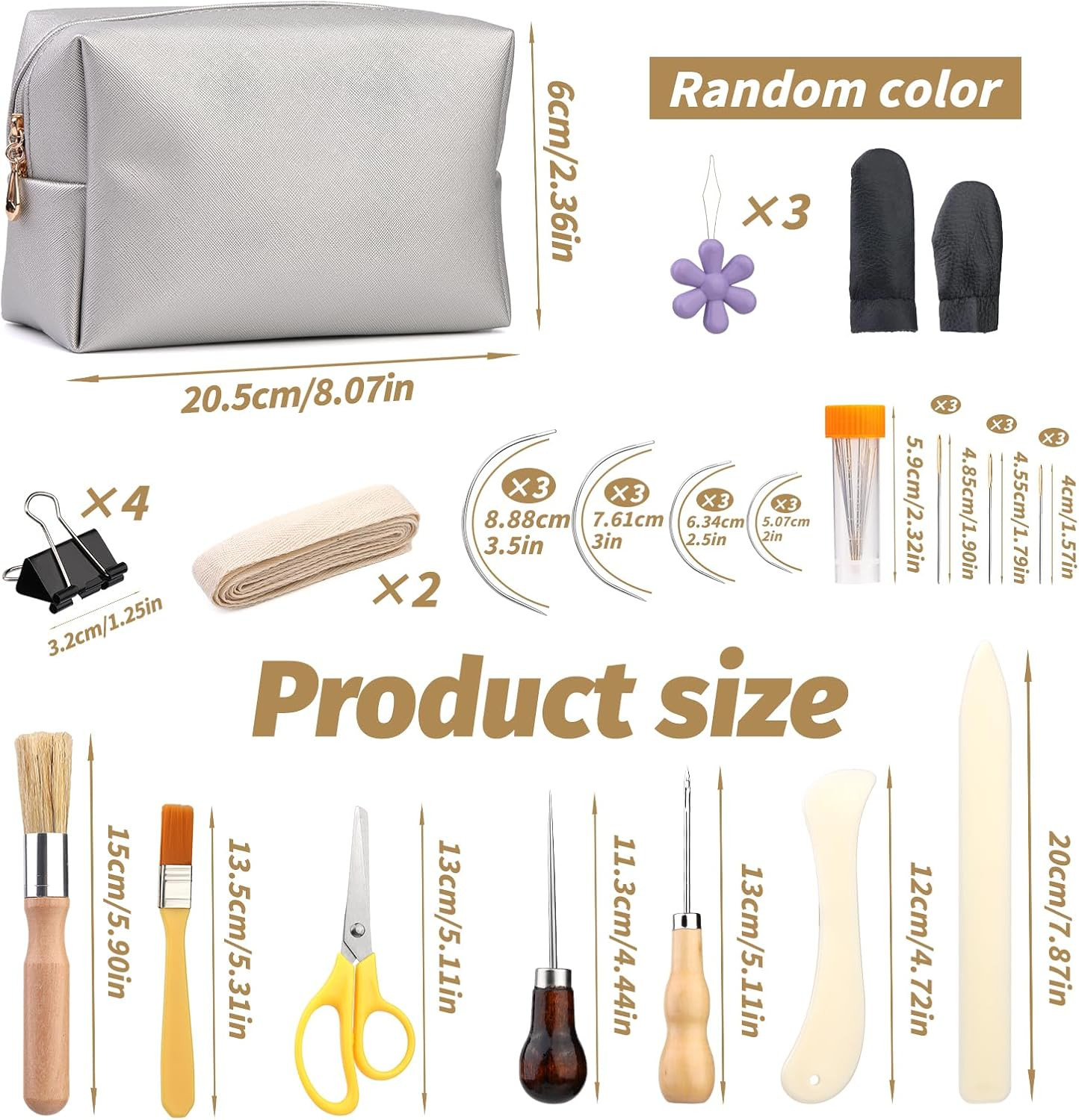 49 Pcs Book Binding Kits for Beginners Hand Bookbinding Tools Bookbinding Suppli