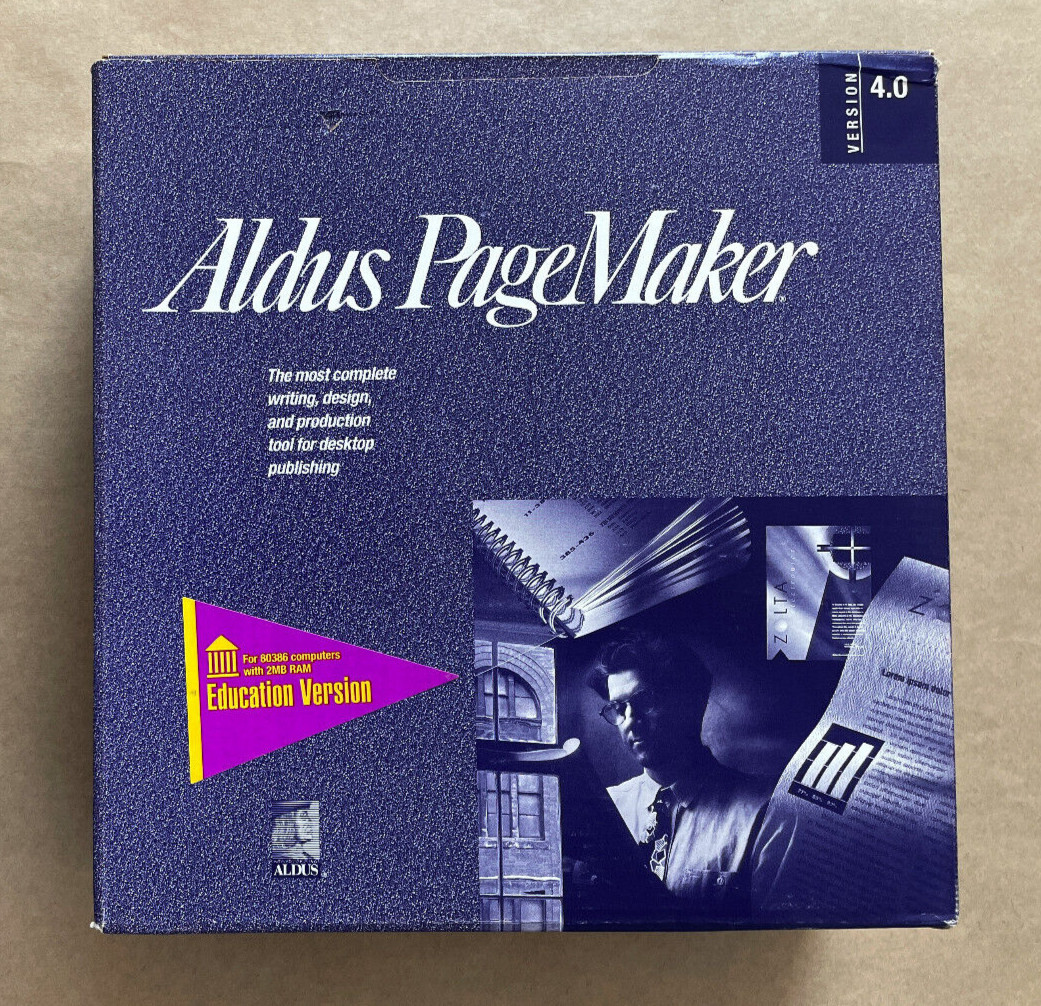 Vintage ALDUS Pagemaker 4.0 English For Windows with Adobe Type Manager Set