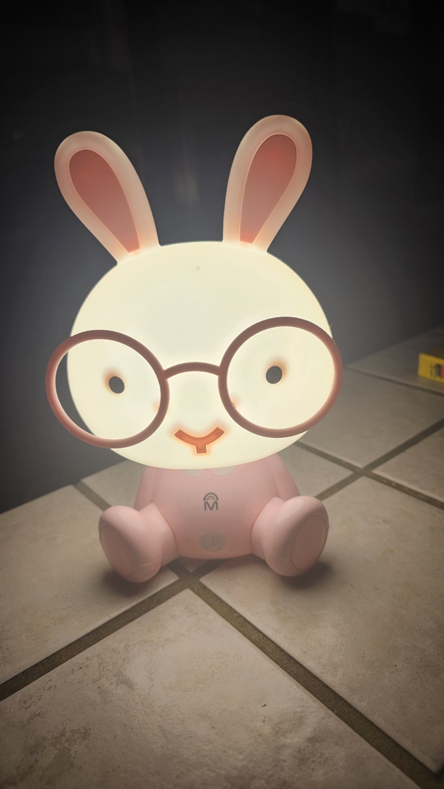 Cute Rabbit Lamp with Glasses Touch Sensor(Eye Protection) Cartoon Night Light