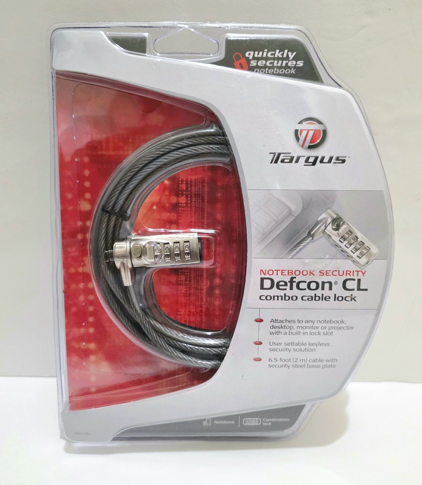 Targus, Defcon CL, Combo Cable Lock, Notebook Security NEW