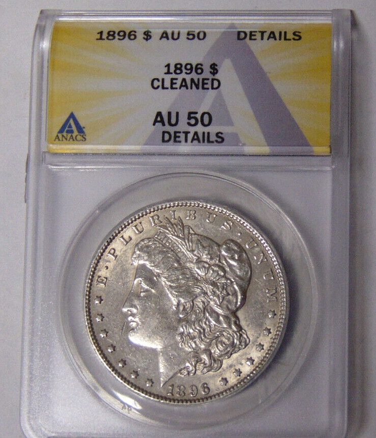ANACS AU50 Detail 1896-P Morgan Silver Dollar Philadelphia Mint (mis1bx)