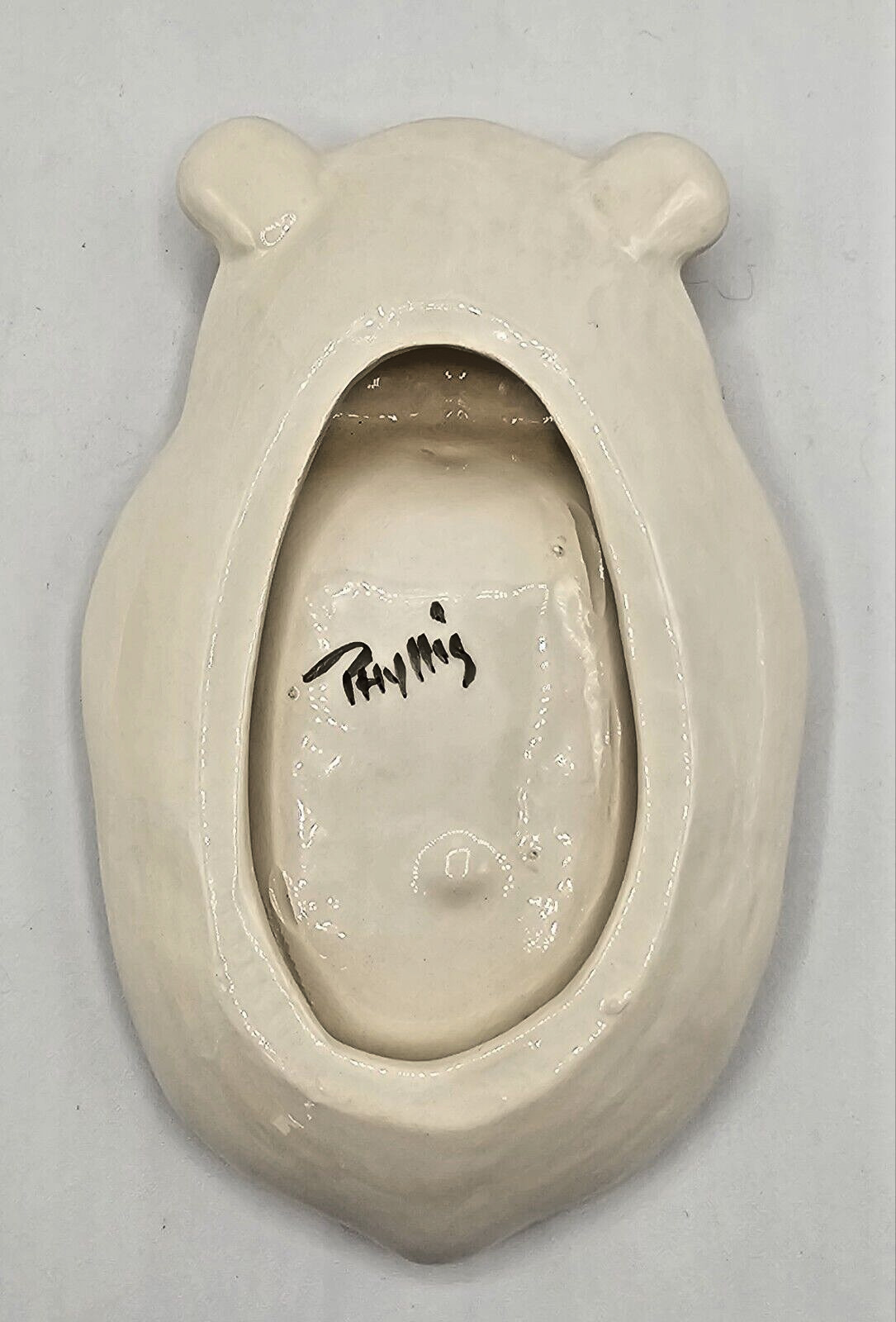 Panda Ceramic Soap Dish and Toothbrush Holder Bathroom Kitsch Signed Phyllig