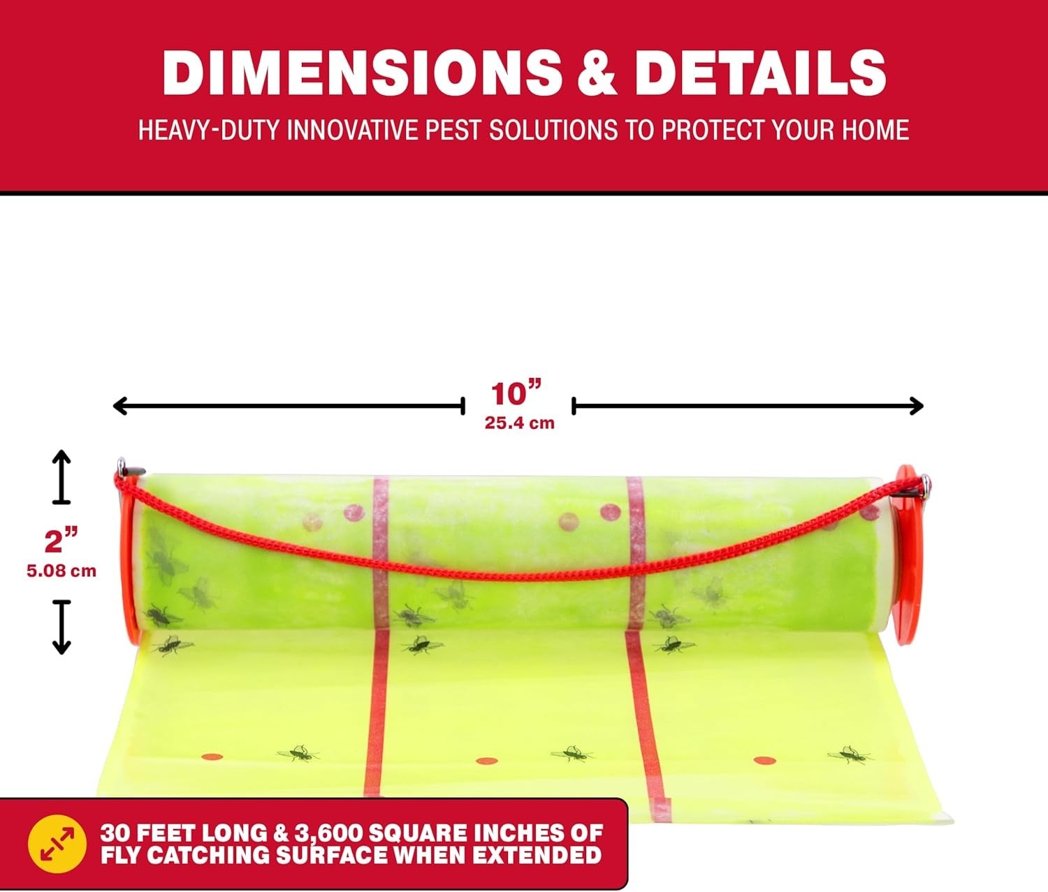 Giant Fly Glue Trap 3-Pack 30 Feet Each, Adhesive Fly Traps Outdoor, Sticky Bug