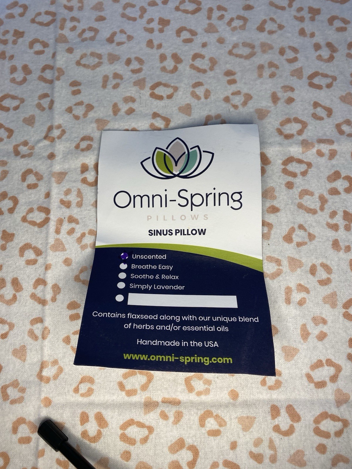 Omni Spring Sinus Pressure Pillow Unscented