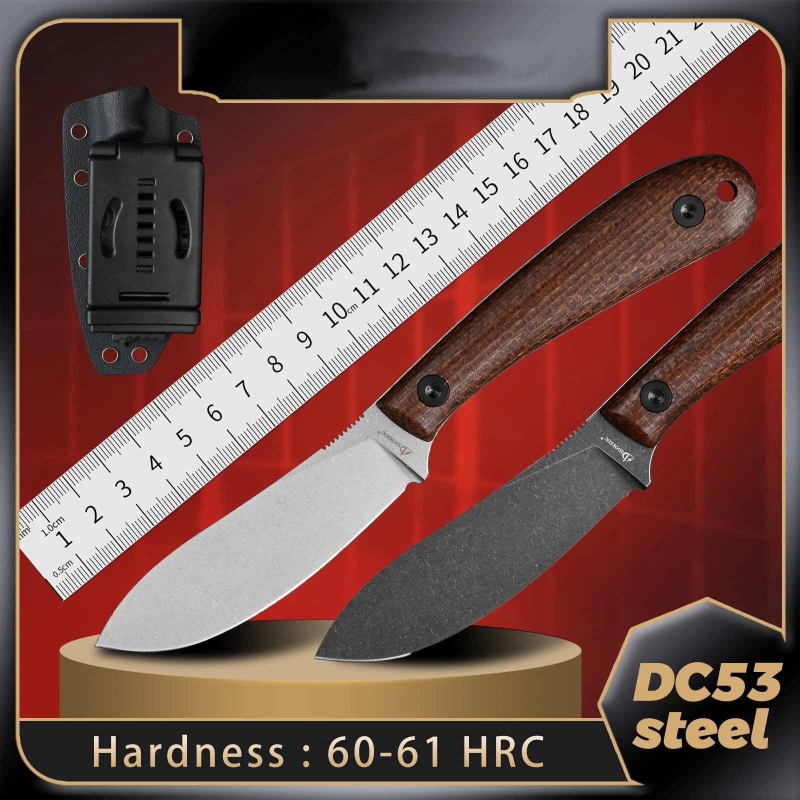 Curved Wild Boar Game Hog Deer Skinner Knife Pig Skinning Nessmuk Knives Hunting