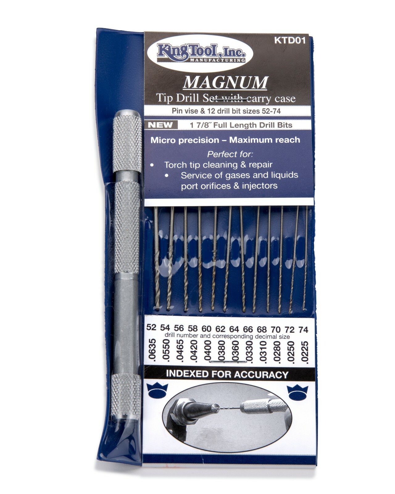 King Tool KTD01 12pc Magnum Tip Drill Set #52-74
