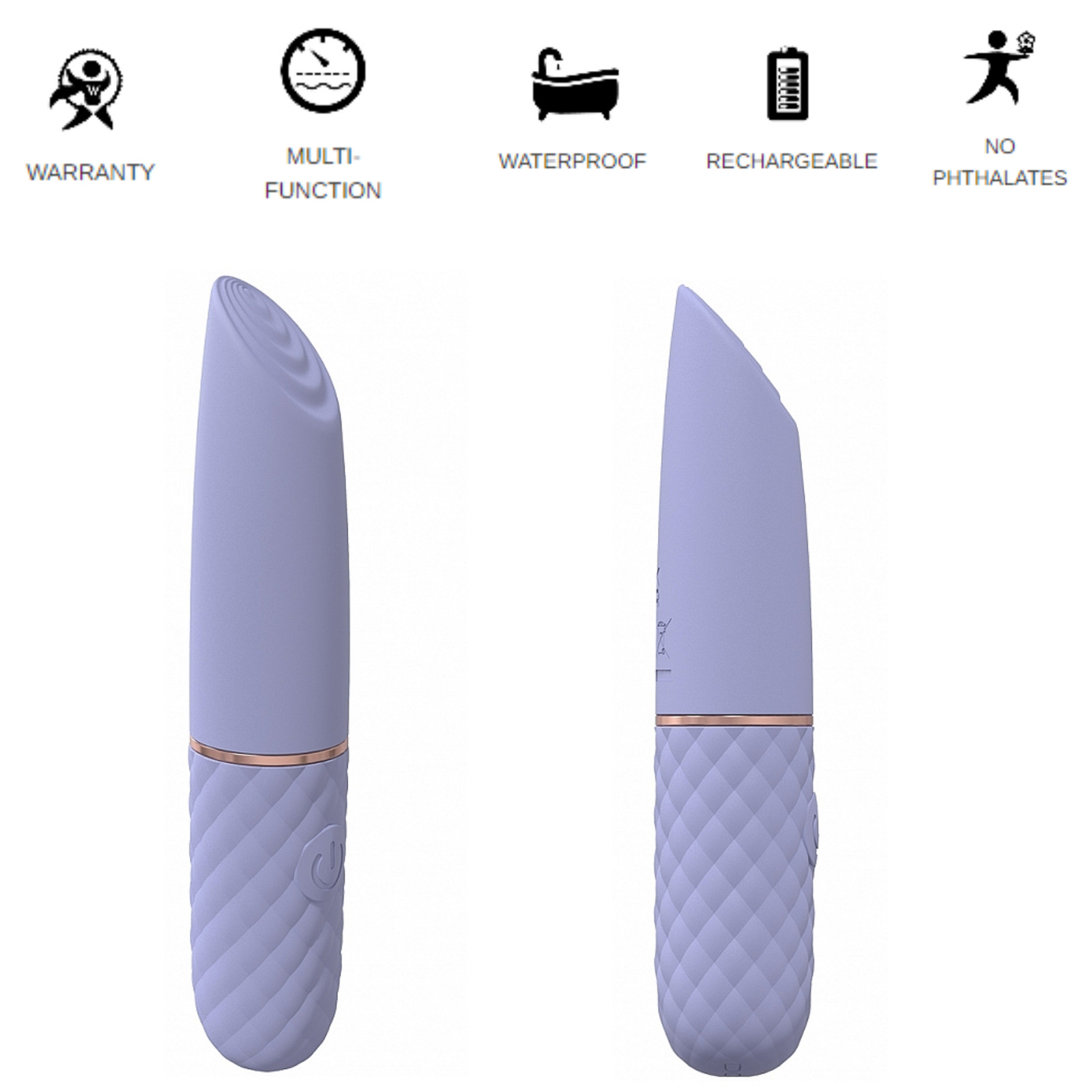 Vibrating Mini-Lipstick Silicone Rechargeable Vibrator Waterproof Discreet Vibe