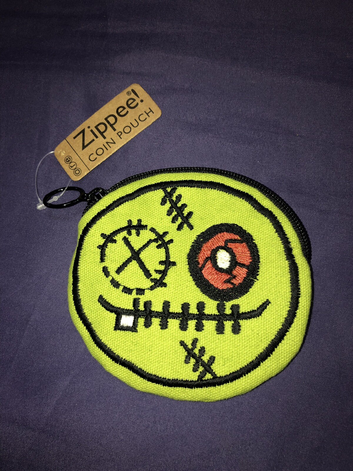 Ore’ Originals Zippee Zombie Green Face Zipper Coin Pouch Purse NWT New 2014
