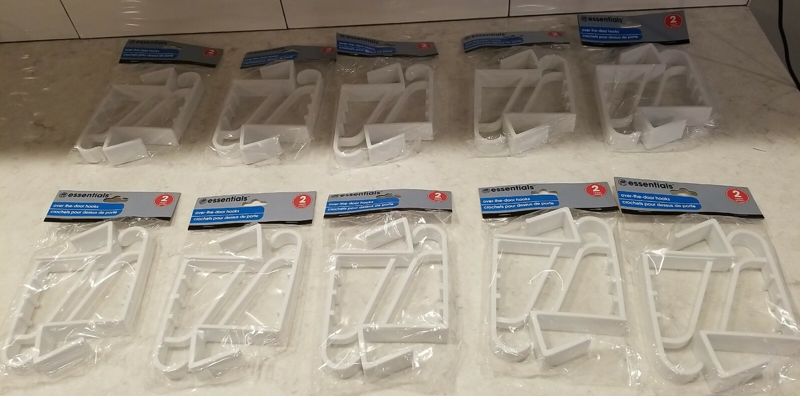 Lot of 20 (10 packs) Over the Door Display Hooks Craft Booths Wreaths Sewn Items