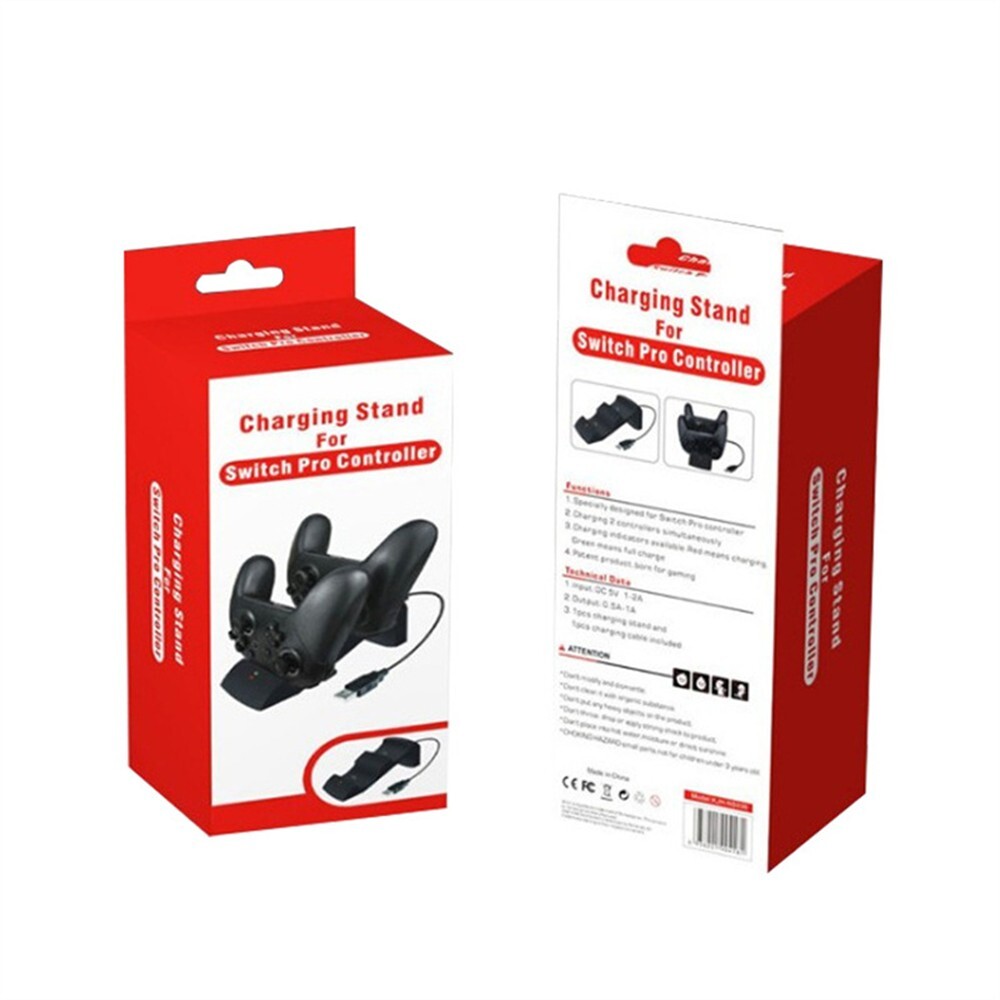 Dual Charging Dock for Nintendo Switch Pro Controllers - Fast USB-C Charging!