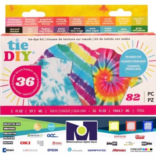 American Crafts Medium Tie Dye Kit 2oz 82/Pkg 18 ASSORTED COLORS 34003375
