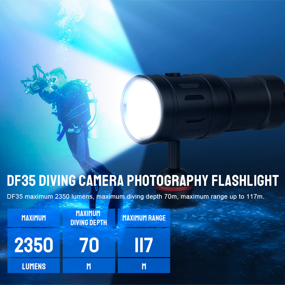 Trustfire 2350LM led Diving Light Scuba Flashlight 100M Waterproof Diving Torch