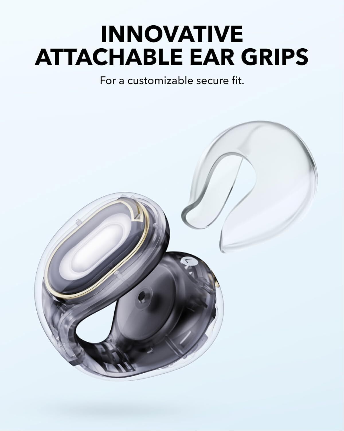 Soundcore C30i Open-Ear Earbuds Clip-On Headphones Attachable Ear Grips 30H Play