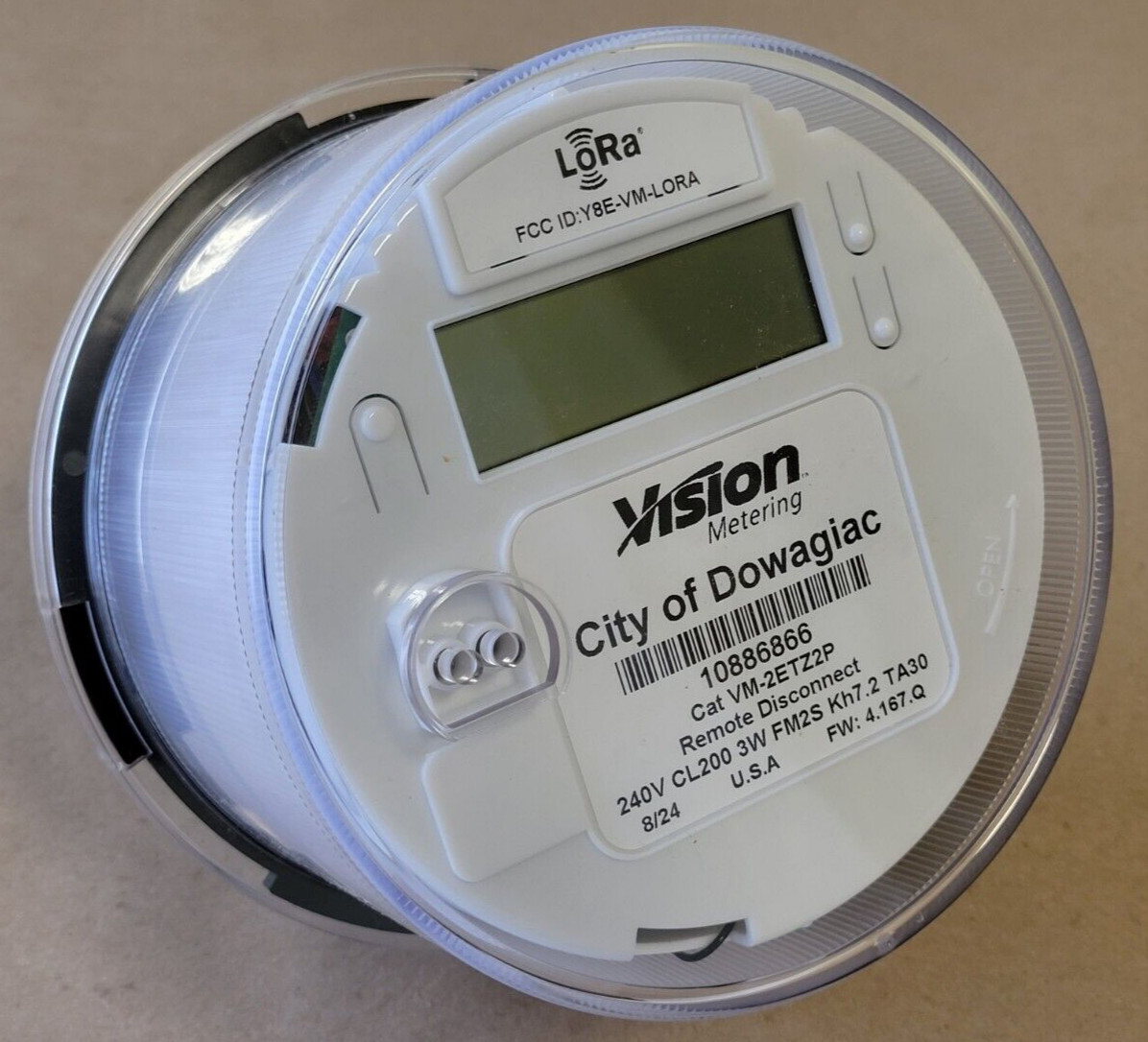 Vision Metering LoRa Watthour Meter 240V CL200 FM2S Kh7.2 Remote Disconnect
