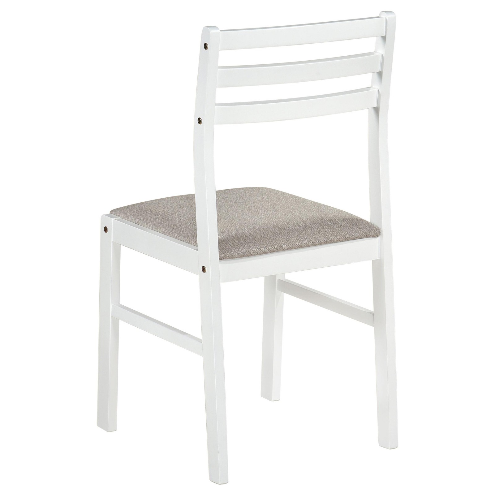 Coaster Bucknell 3-Piece Round Wood Drop Leaf Dining Table Set in White/Beige