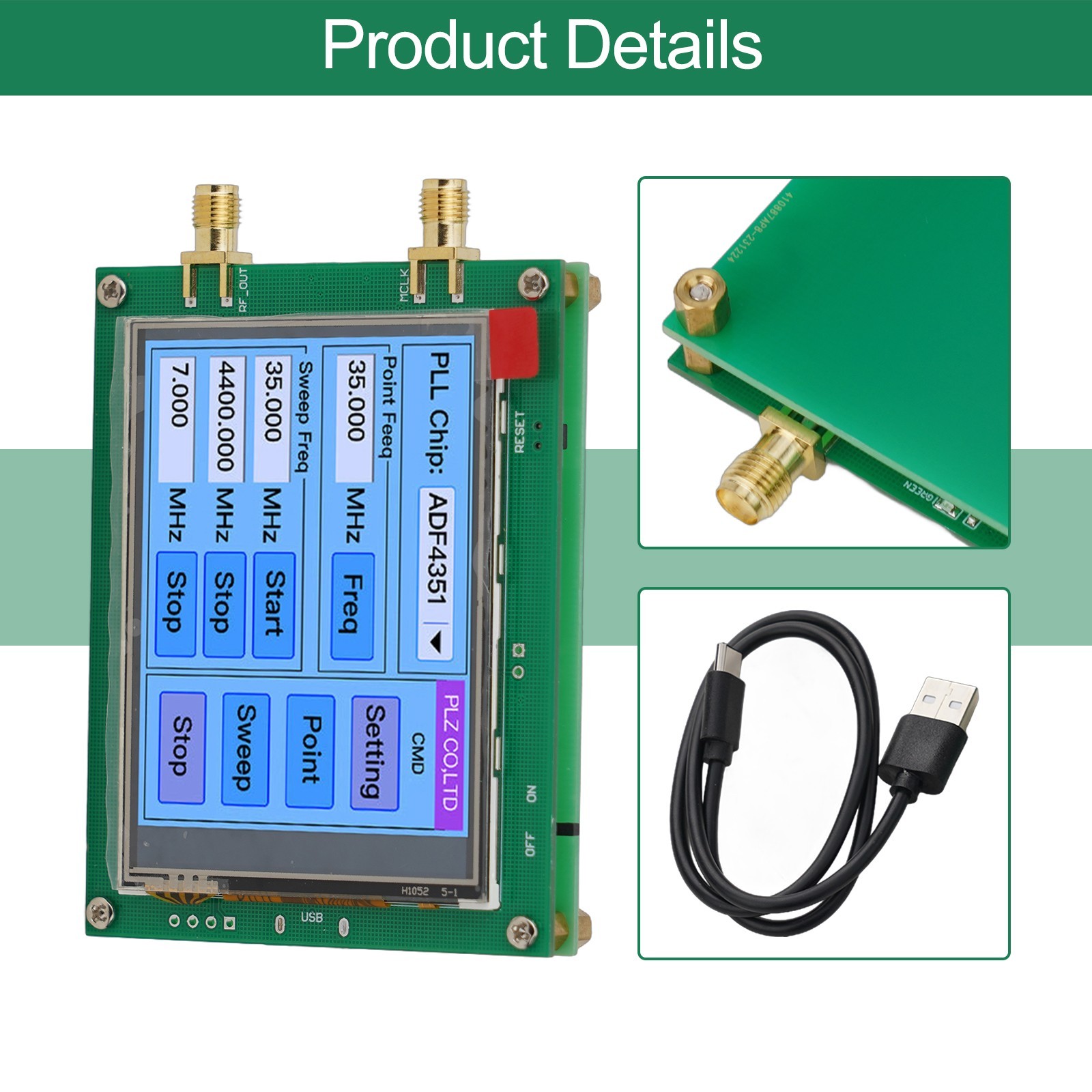 ADF4351 35M 4 4G Touch Screen RF Signal Generator With PLL Sweep Function