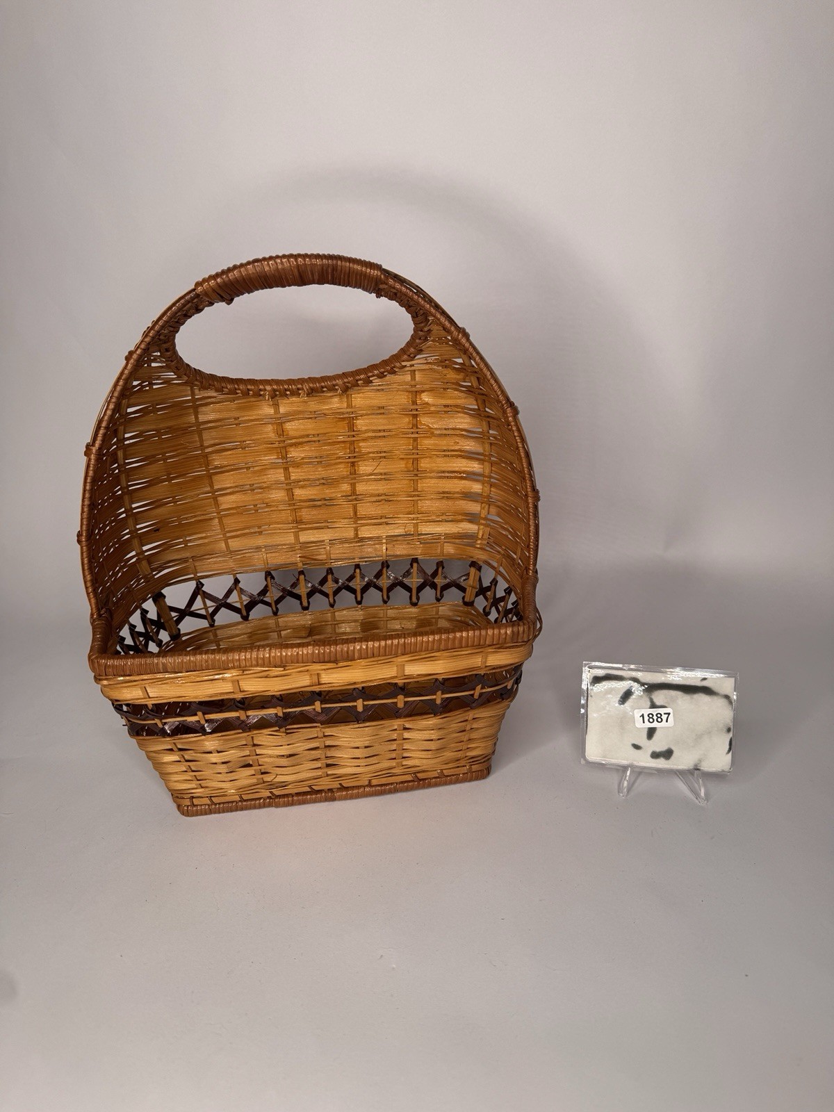 Vintage VTG Pocket Basket Handwoven? Japanese?