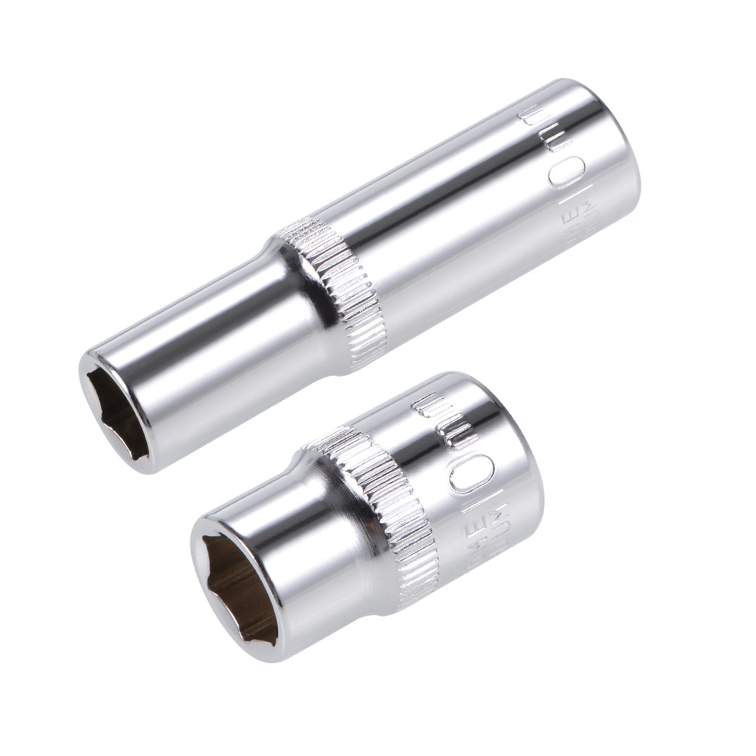 3/8" Drive by 10mm Deep and Shallow Socket 2Pcs,Cr-V,6-Point,Metric