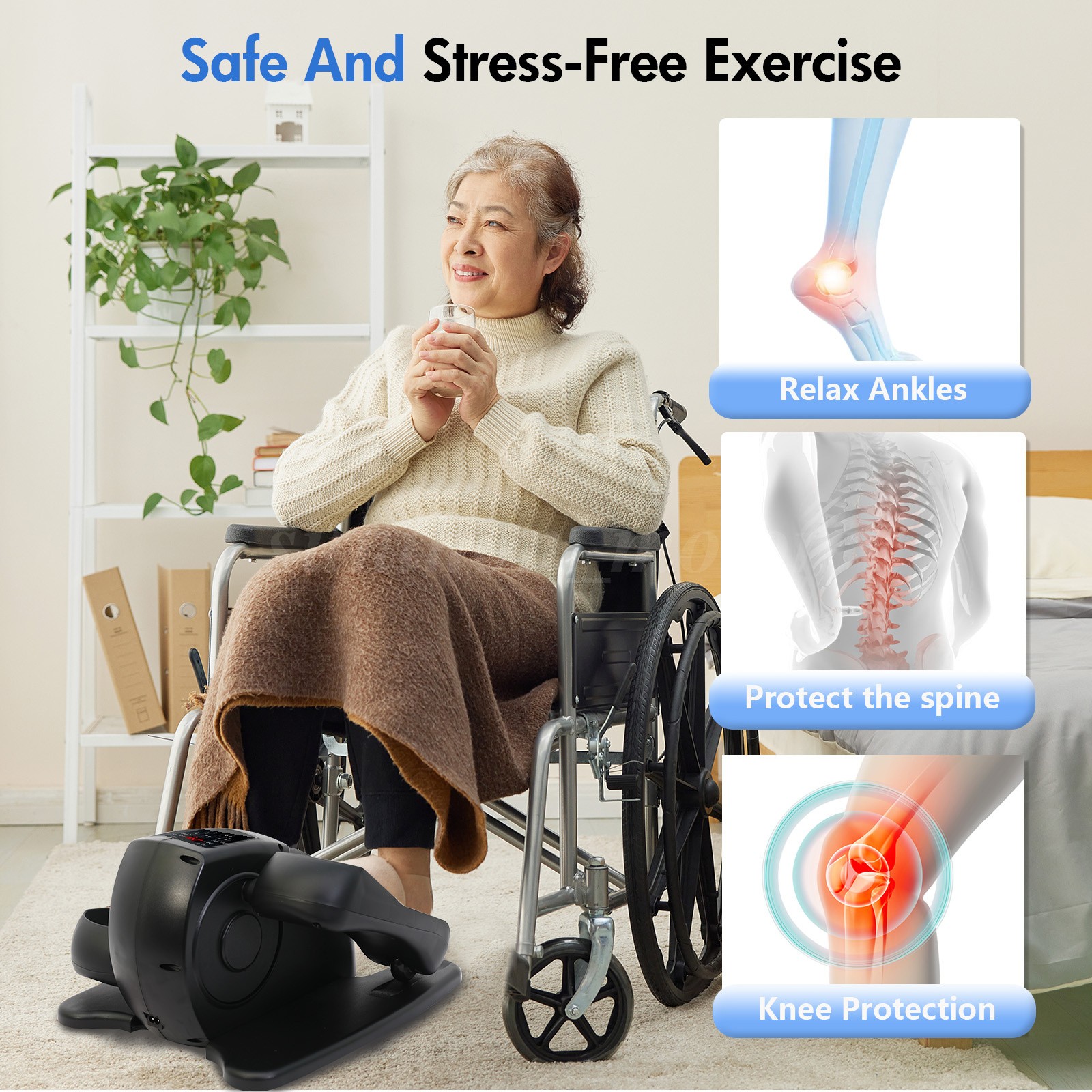 Ellipse Electric Elliptical Machine Under Desk Leg Exerciser Fully Assembled LCD