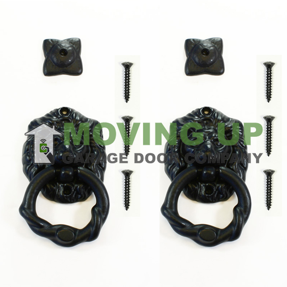 Garage Door Decorative Knocker Lion Head Cast Iron Set of Two