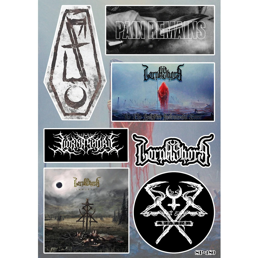 Lorna Shore Sticker Pack Pain Remains American Blackened Death Metal Band Logo