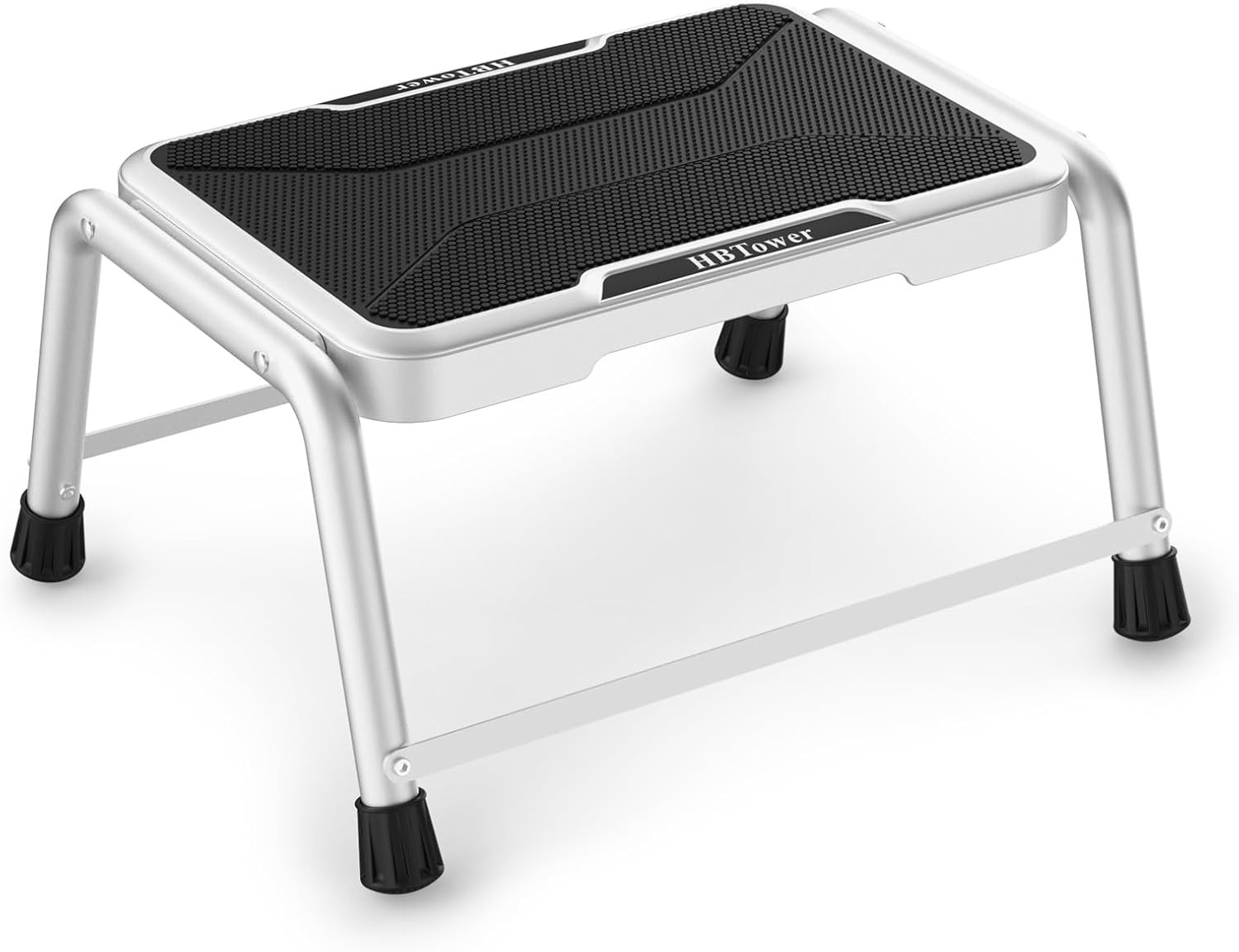 Step Stool, HBTower Stools for Adults Kids with Non-Slip One Step, Gray