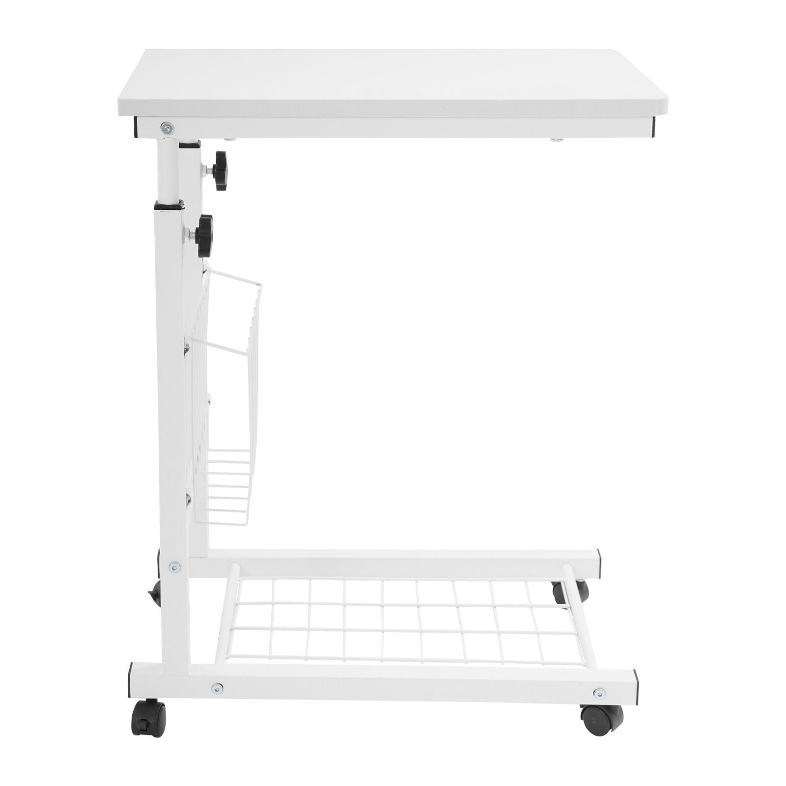 Adjustable Bed Side Table, Side Table with Wheels, Mobile Standalone Table