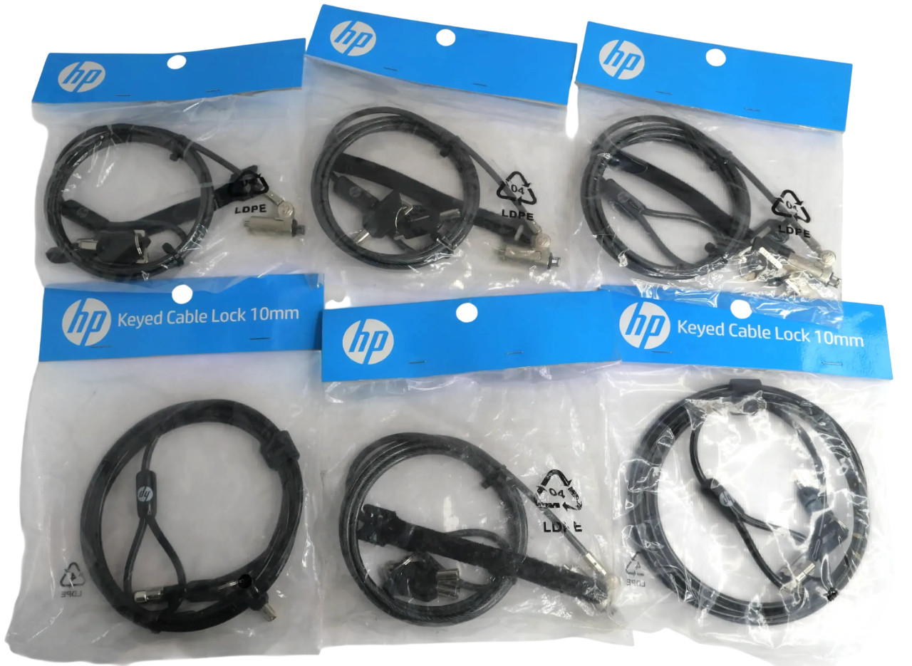 Lot of 6 HP Ultraslim Keyed Security Cable Lock H4D73AA 709115-B21