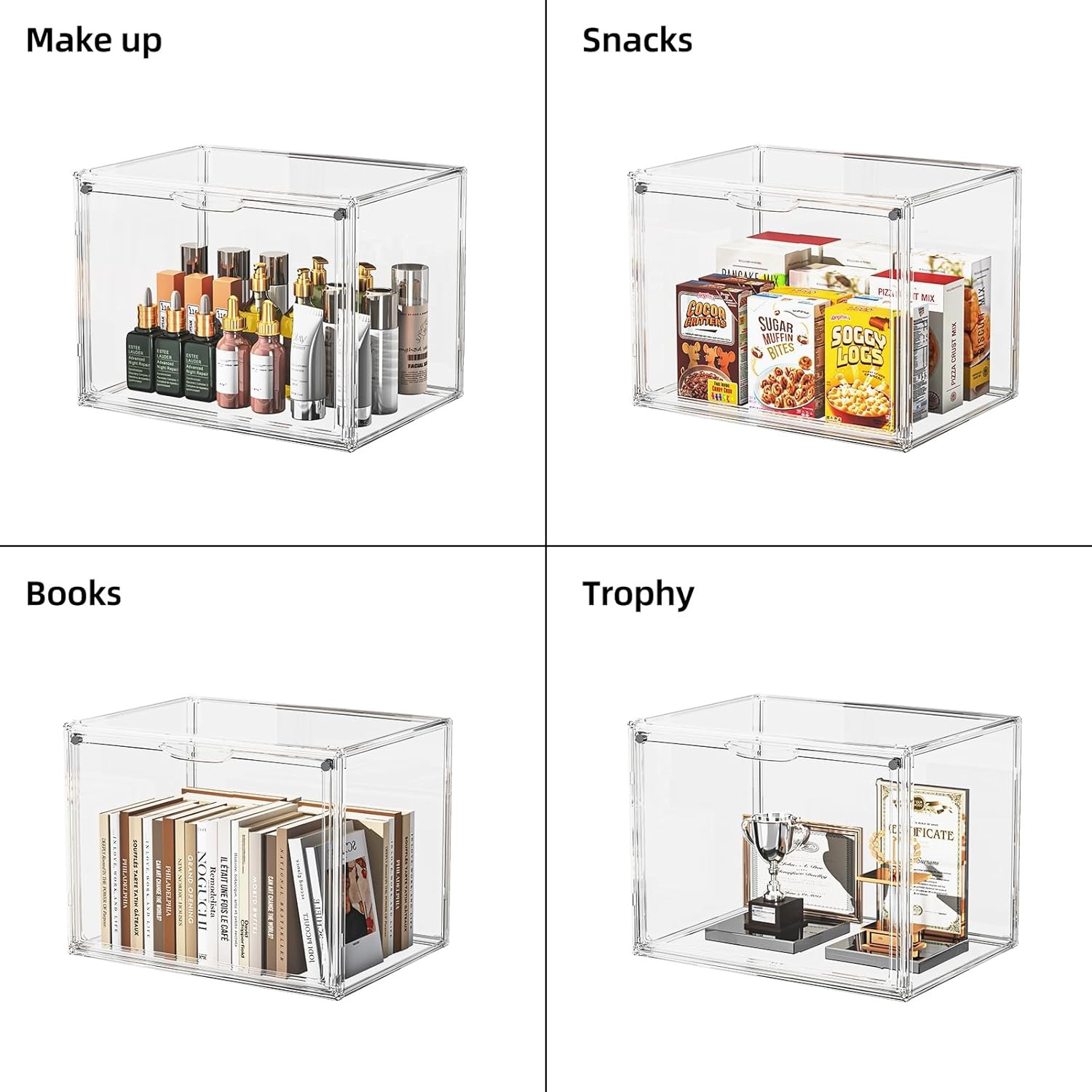 Clear Acrylic Display Case, Extra Large Stackable 1 Pack, XX Large-Clear
