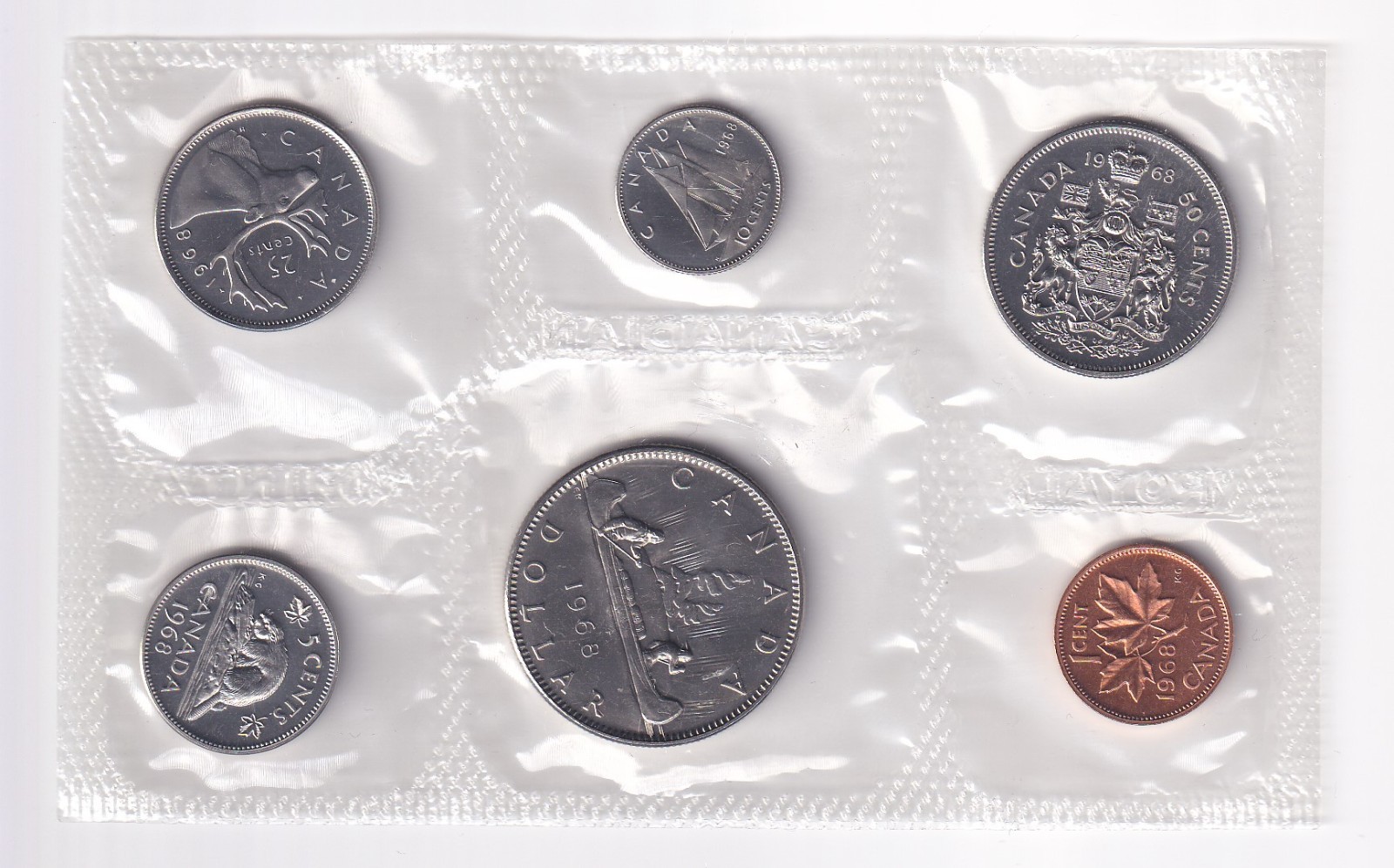 CANADA: 1968 UNC COIN MINT SET OF 6 ROYAL CANADIAN COINS #HM742
