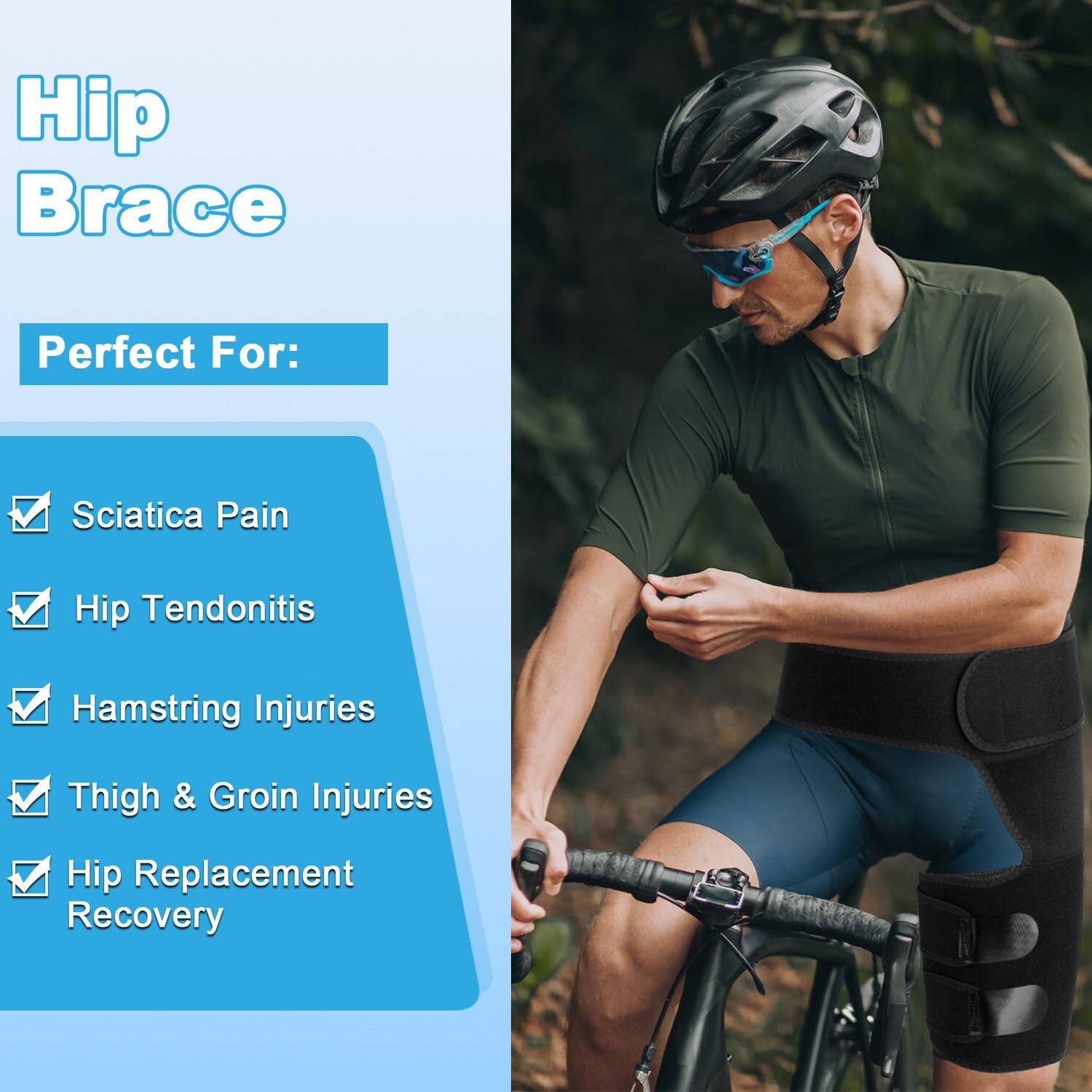 Hip Brace Compression Support Wrap | Groin & Thigh Support for Recovery &Workout
