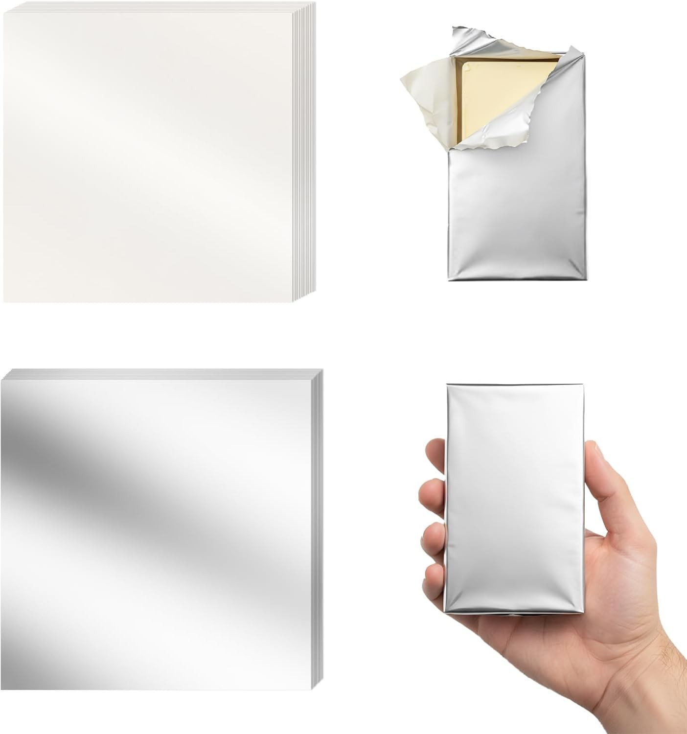 400 Pa Butter Wrapping Paper Set, 200 Pcs Aluminum Paaging Wrapping