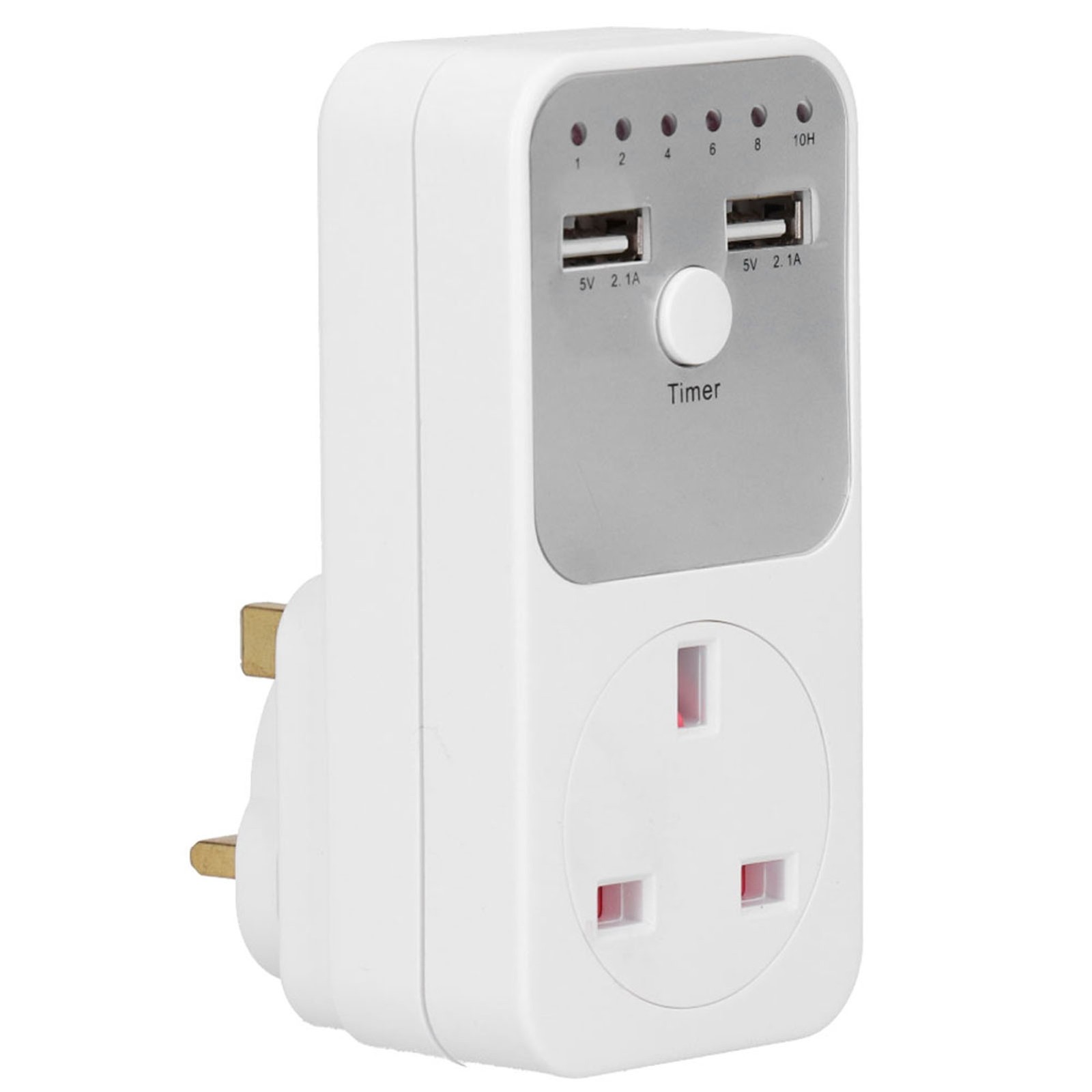 Digital Countdown Timer Socket With USB Ports For Home Appliances Energy Saving