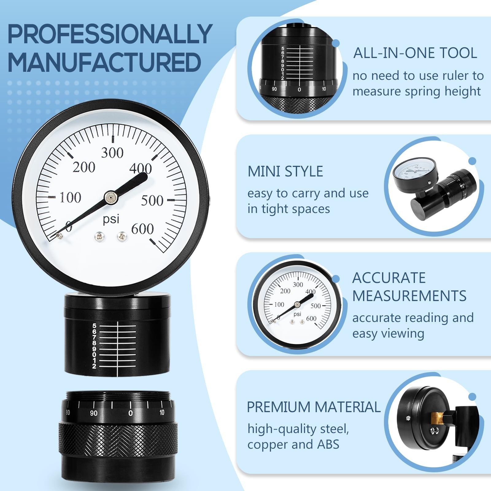 66841 Mini Valve Spring Tester and Measuring Combo with Micrometer Engine Val...